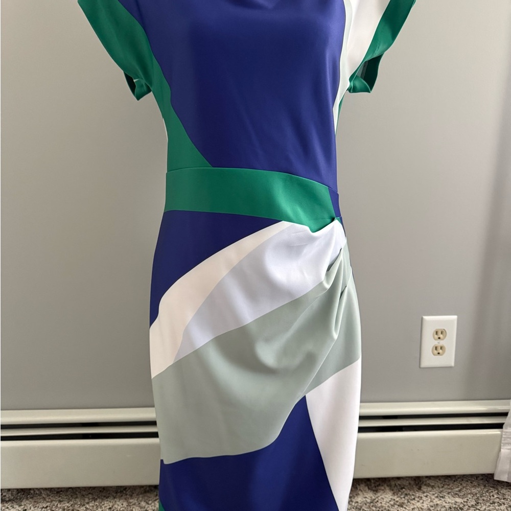 Colorblock Dress in Blue and Green